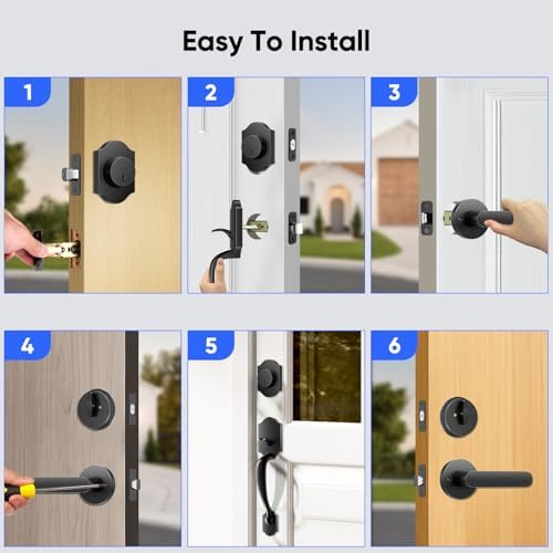 Front Door Lock Set Reversible Adjustable Handle Deadbolt