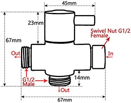 Mingor Style Brass Shower Diverter for Handheld Fixed sprayed heads