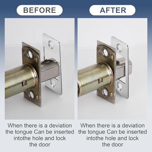 Nkiy Quen 2-Piece Door Security Kit Anti-Bump Latch Replacer Stainless Steel Latch Restorer for Home Business