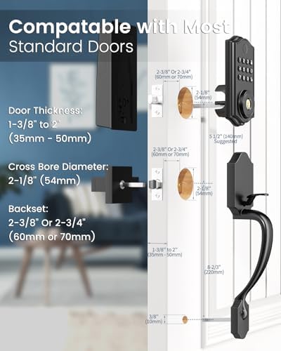 Leecici Smart Deadbolt Lock Set with Fingerprint and App Control