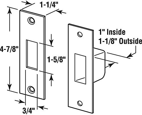 Prime-Line Steel Brass Plated Strike Plate for Hinged Doors