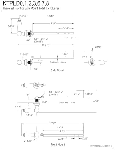 Royal Design victorian luxury front or side mount toilet tank lever Antique Brass