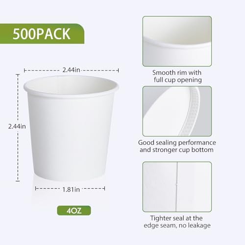Litopak 500 Pack 4 Oz Disposable Coffee Cups