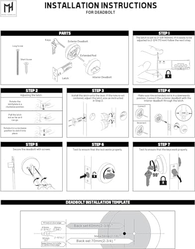Glamor Deadbolt Lock Set for Doors