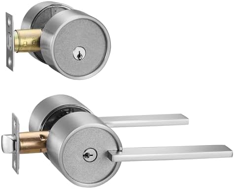 Modish Zero Gravity Urban Entry Lever Door Handle Set Front Office Use Heavy Duty Satin Nickel Finish