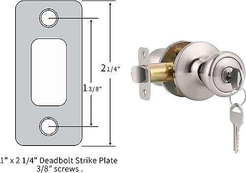 JIOTAR Deadbolt Strike Plate 1 x 2-14 Satin Nickel 2 Pack
