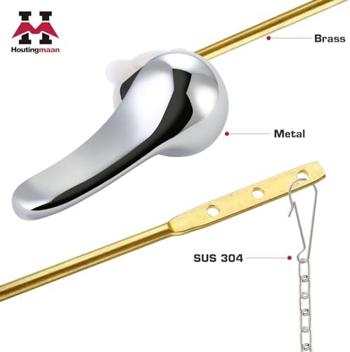 Hotingmaans Ace Toilet Flush Lever Kit Universal Front Mount Replacement Handle Chain