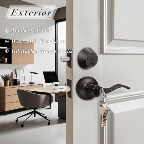 Brotima 2-Pack Keyed Alike Entry Door Lock Set Double Cylinder Deadbolt