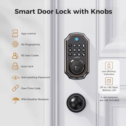 Alpha Smart Keyless Entry Door Lock with Fingerprint Technology