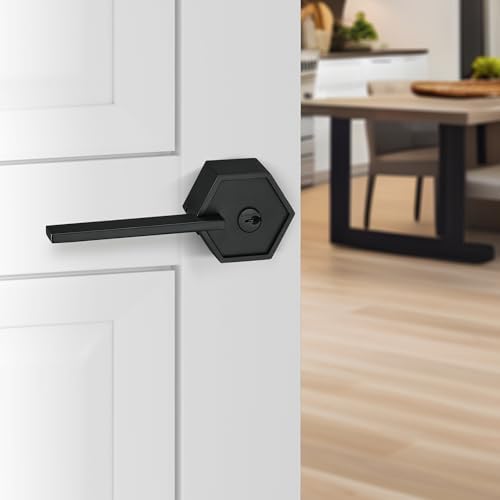 Berlin Modisch Zero Gravity Door Lever Handle Set with Deadbolt 1