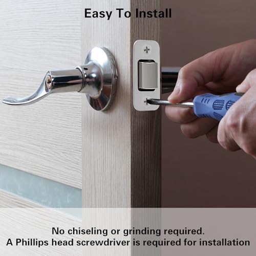 Sturdy 3-Pack Door Strike Plate Set - Stainless Steel for Durable Door Replacement