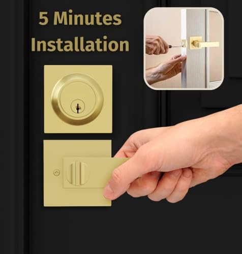 Robell Door Handle Set Secured by SATIN BRASS