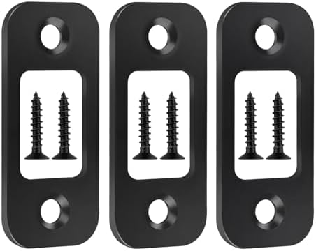 Secure Lock Replacement Part Black 3-Pack Deadbolt Strike Plate - Add Peace of Mind to Your Door