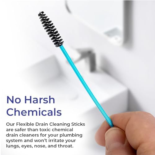 SAGEFINDS Effortless Drain Clever Flexible Drain Cleaning Sticks 195 Handle Disposable 12_pack