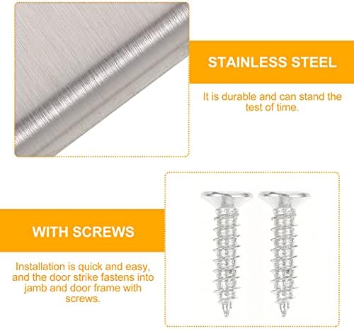 DOITOOL 5PCS Door Latch Plate Set for Entry Doors Stainless Steel Standard T Strike with 342-inch Spacing