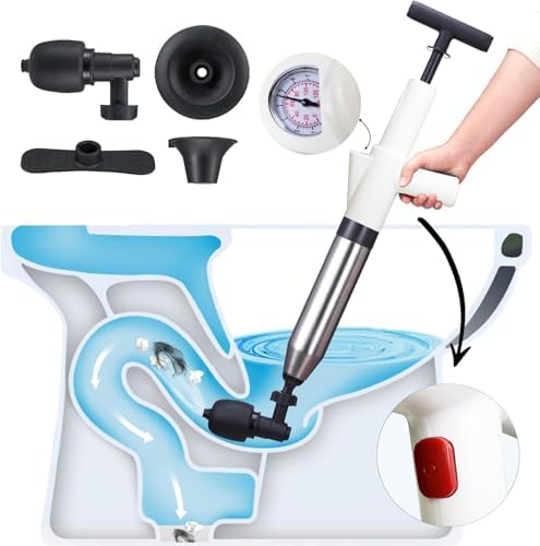 Efficient High-Pressure Toilet Plunger - plunges fast to clear clogs
