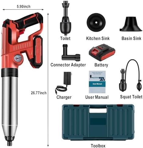 Quick-Clear 2-in-1 Electric Toilet Plunger with Rechargeable Battery