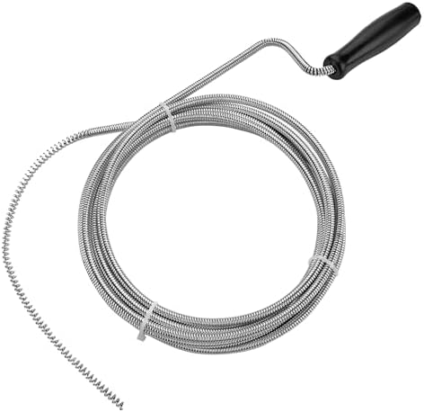Professional Slow Drain Cleaner and Clog Remover - 10-Foot Metal Snake for Hair Food Debris and Garbage Removal