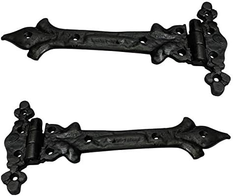 Adonai Hardware Adonijah Antique Cast Iron Strap T Hinge 79 x 2 Pack Beeswax Living Finish for Barn Doors More