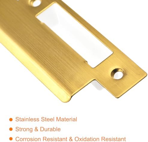 Safe Door Lookup195mm x 48mm Door Strike Plate - Durable 201 Stainless Steel Latch Replacement for Home or Office Use