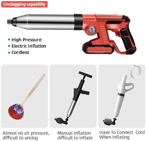 Quick-Clear 2-in-1 Electric Toilet Plunger with Rechargeable Battery