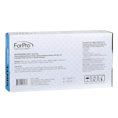 ForPro Disposable Vinyl GlovesSturdyProfessional Industrial-Gauge 100-Count Dispenser Box