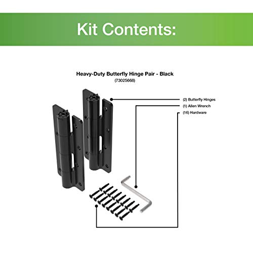 Barrette Outdoor Living Heavy-Duty Butterfly Hinge for Wood Metal and Vinyl Gates
