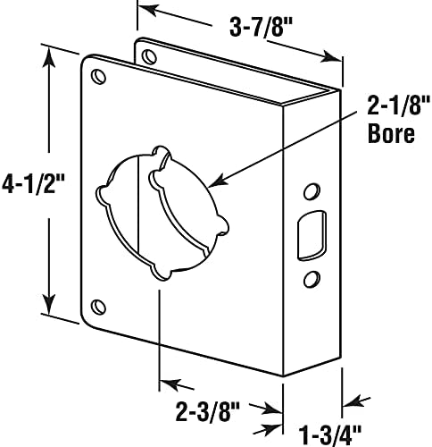 Prime-Line U 9590 Stainless Steel Lock Reinforcement Plate for 1-34 In Thick Doors