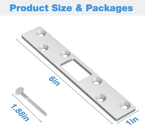 RO6G 72001 Lock Strike Plate Set brushed nickel 12 screws door security