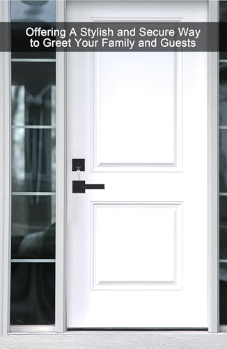 GoldenWarm Matte Black Door Handle Set with Deadbolts Easy to Install for Front Door Safety Security