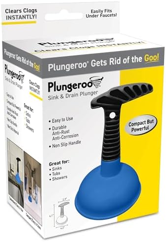 Powerful Compact Sink Plunger for Easy unclogging in Bathroom Shower and Sink