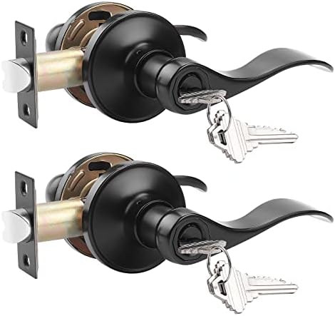 Probrico Door Lever Set - 2-Pack for Office Front Door Reversible Secure DoorLock System