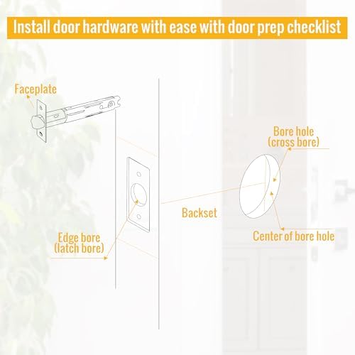 5 Backset Entry Door Latch Polished Brass Durable Entry System