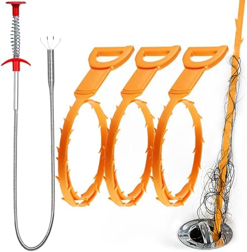 Monty Snake Drain Clog Remover Tool 34-Inch Stainless Steel 197-Inch Plastic Clog Remover