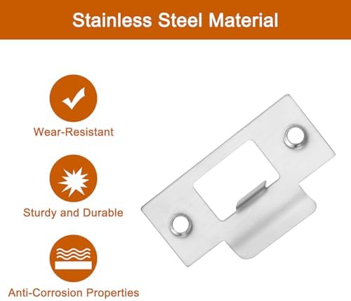 RxSSS U Xenus 2 Set Door Strike Plate Replacement Stainless Steel for Latch Reinforcement Silver