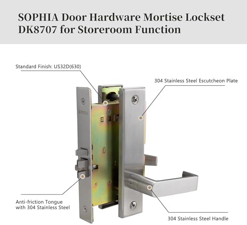 Sophia Commercial Door Lock Set Non-Handed SATIN CHROME FINISH
