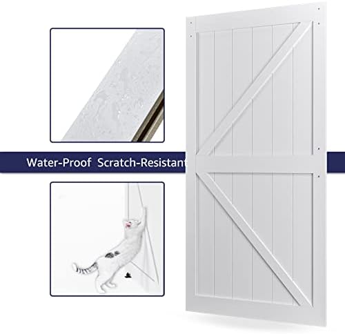 40x84-Inch Solid Barn Door with Water-Resistant PVC Surface