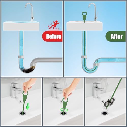 Ergonomic 27 inch Drain Snake Tool for Sink Shower Cleaning
