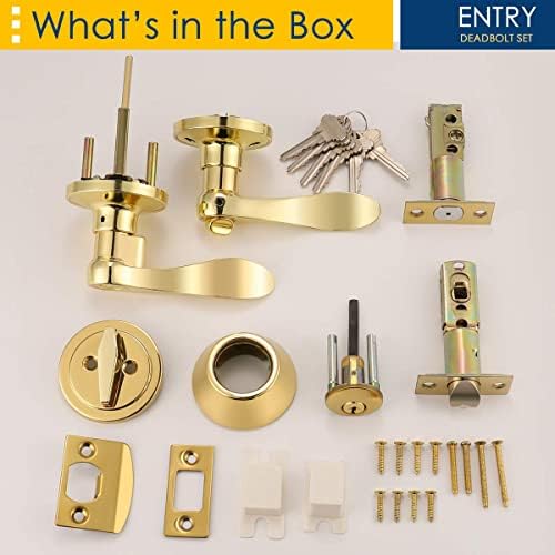 Brotima 3 Pack Keyed Alike Lever Set with Deadbolt