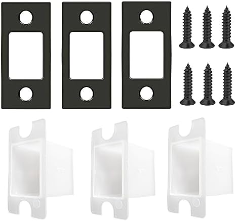 Stainless Steel Deadbolt Strike Plate Set 3Pack