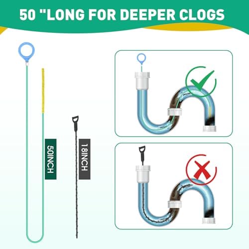 50-Inch Snake Drain Hair Remover Tool
