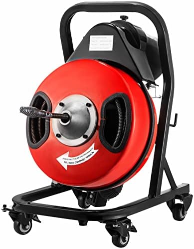 50FT Steel Core Electric Drain Auger 4 Cutters 1-4-inch Pipedges