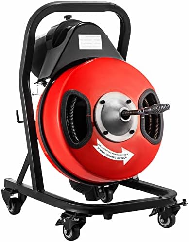 50FT Steel Core Electric Drain Auger 4 Cutters 1-4-inch Pipedges