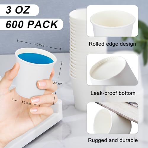 Perfect 600-Pack of 3 oz Disposable Cups for Bathroom Use