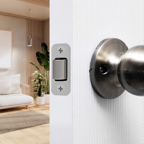 Sturdy 3-Pack Door Strike Plate Set - Stainless Steel for Durable Door Replacement