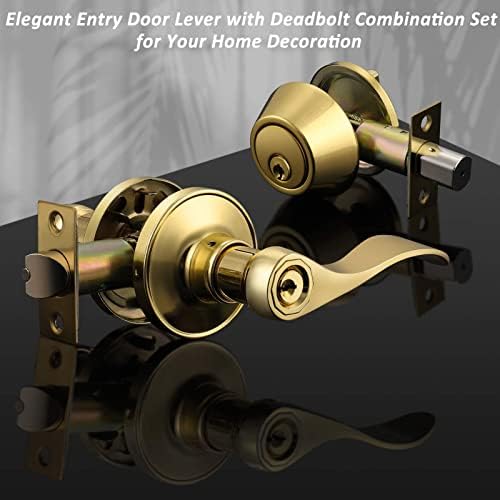Brotima 3 Pack Keyed Alike Lever Set with Deadbolt
