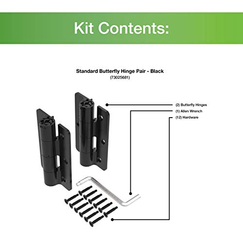 Barrette Outdoor Living Standard Butterfly Hinge Black Durable Gate Hinge 1-12