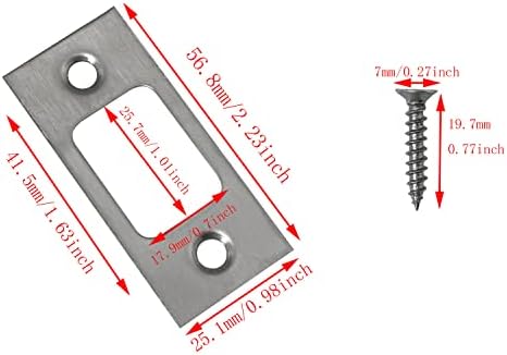 DGBRSM2-Piece Stainless Steel Door Strike Plate with Screws - SATIN BRUSHED NICKEL RELIABLE security plate high quality