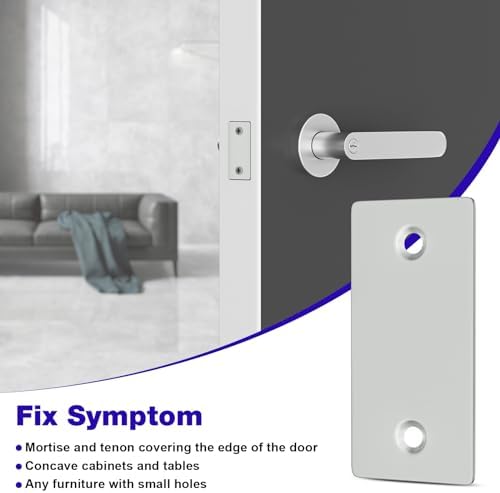 JIOTAR Deadbolt Cover Plate Door Hole Cover 1-18-Inch Gray Finish 6-Pack with Optional Screws