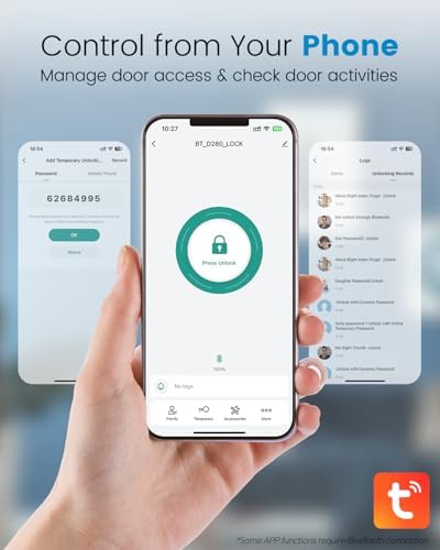 Leecici Smart Deadbolt Lock Set with Fingerprint and App Control